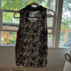 Noir Green Sheer Floral Blouse
